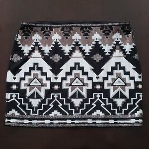 Express Geometric Sequin Mini Skirt Medium